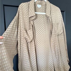 Le Lis Tan Checkered Button-Up Shirt